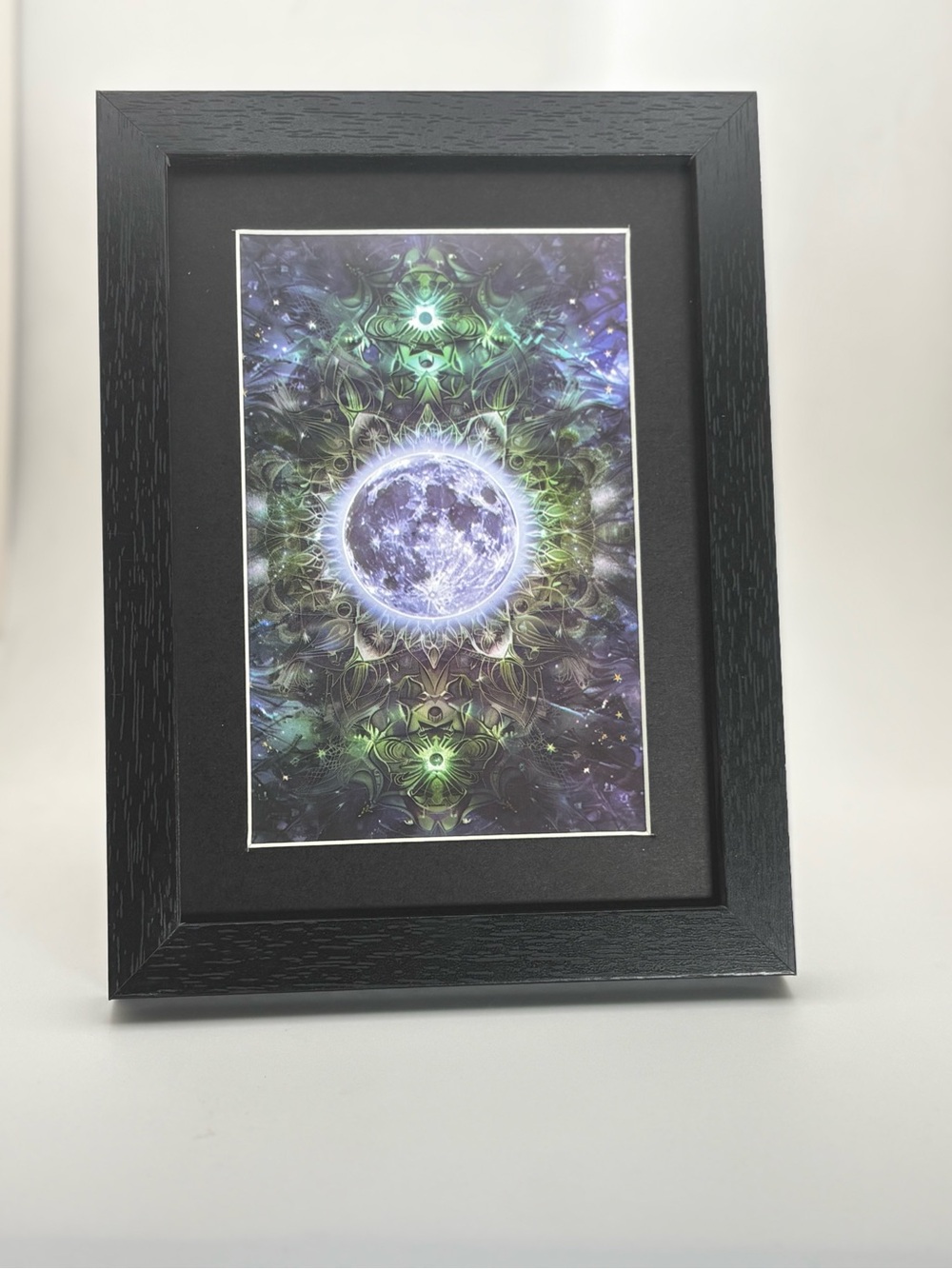 Cosmic Moon Mandala Framed Art Print